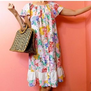 Vintage Floral Midi Dress